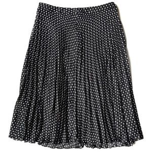 Loft 6P black and white polka dot skirt